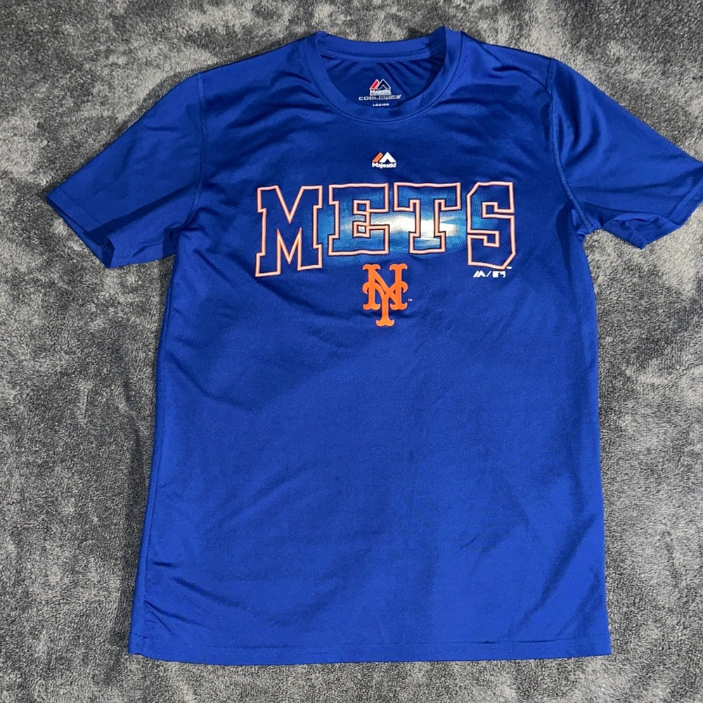 Majestic Mets Royal Blue Tee with Orange Logo